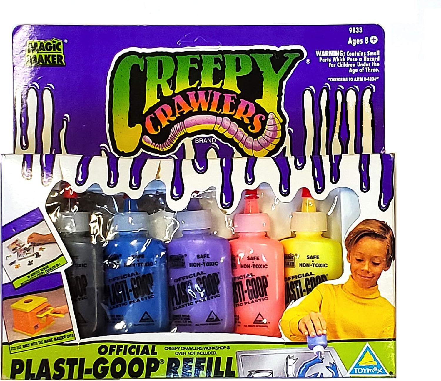 Creepy Crawlers - Official Plastic-goop Compound 5-Pack 1.5 oz Bottles (Colors Vary)