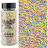 Pastel Nonpareils Sprinkles, Sujoygar 4oz Edible Colored Cake Sprinkles for Ice Cream Toppings Cupcake Chocolate Decoration, Wedding Party Cookies Baking Dessert Food Supplies
