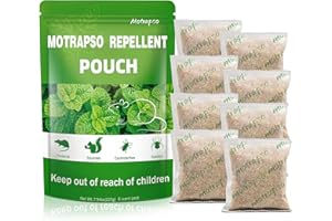 MOTRAPSO 12 Pack Mouse Repellent Pouches, Peppermint Oil to Repel Mice and Rats, Mouse Deterrent, Rat Repellent, Plant Essential Oils Pest Control, Safe, Efficient and Durable