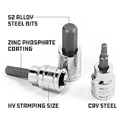 Powerbuilt Hex Bit Socket Set, 8 Piece, 3/8 Inch