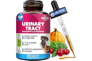 Cat & Dog Urinary Tract & Kidney Support Natural UTI Treatment with Cranberry & D-Mannose – Promotes Healthy Bladder, Detox &
