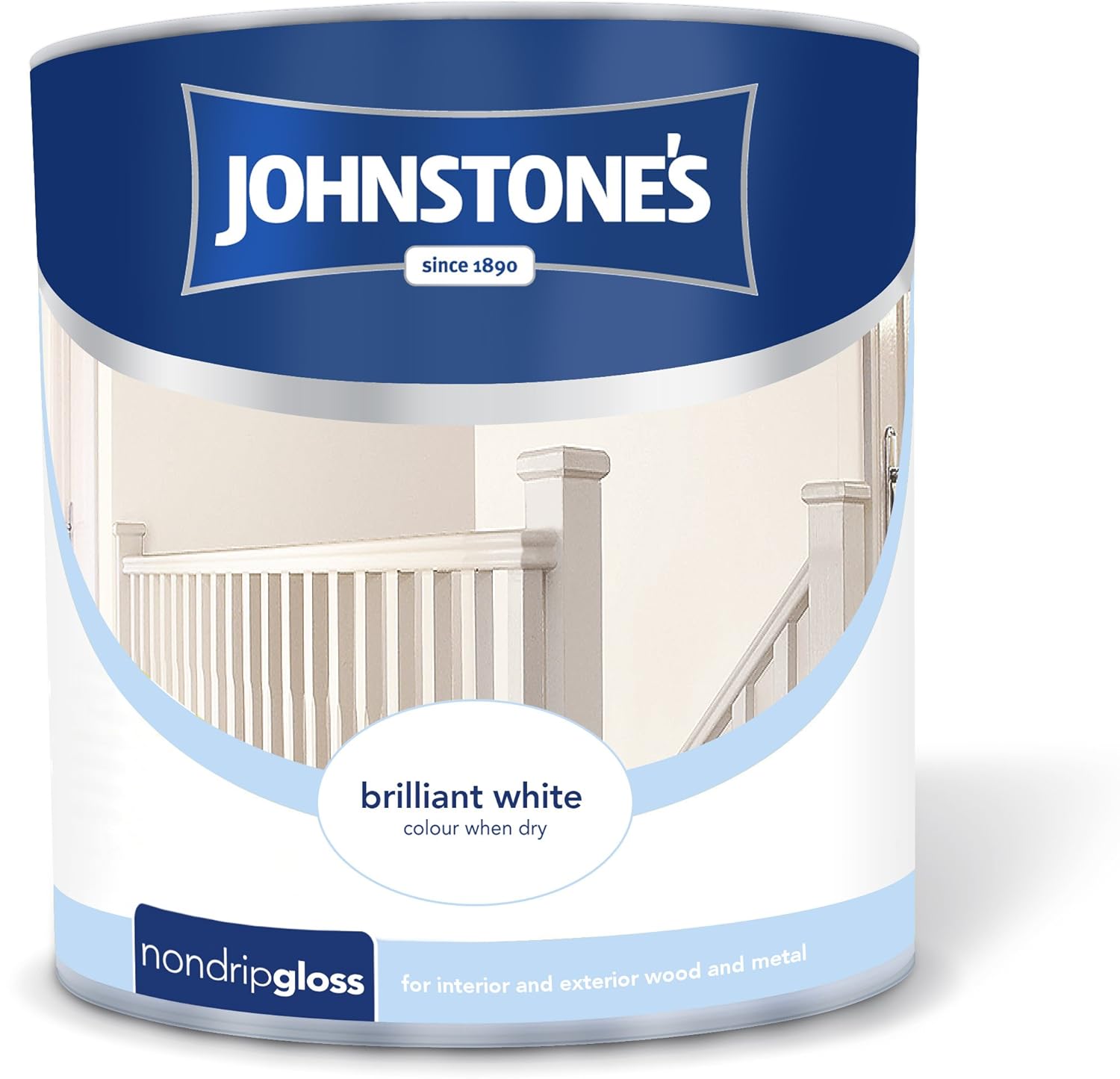 Johnstone's 306535 2.5 Litre Non Drip Gloss Paint Brilliant White