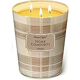 HomeLights Scented Candles | Large Jar 34 Oz Natural Soy Candle | 130 hrs Long-Lasting with 3 Wicks | Rustic Modern Home Decor | Gifts for Mom & Women, Home Comforts