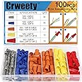 Crweety 100PCS Wire Connectors Nuts Electric Wire Caps Insulating Insert Twist Electrical Wire Connectors Colorful Wire Assortment Nuts for Quick Connection