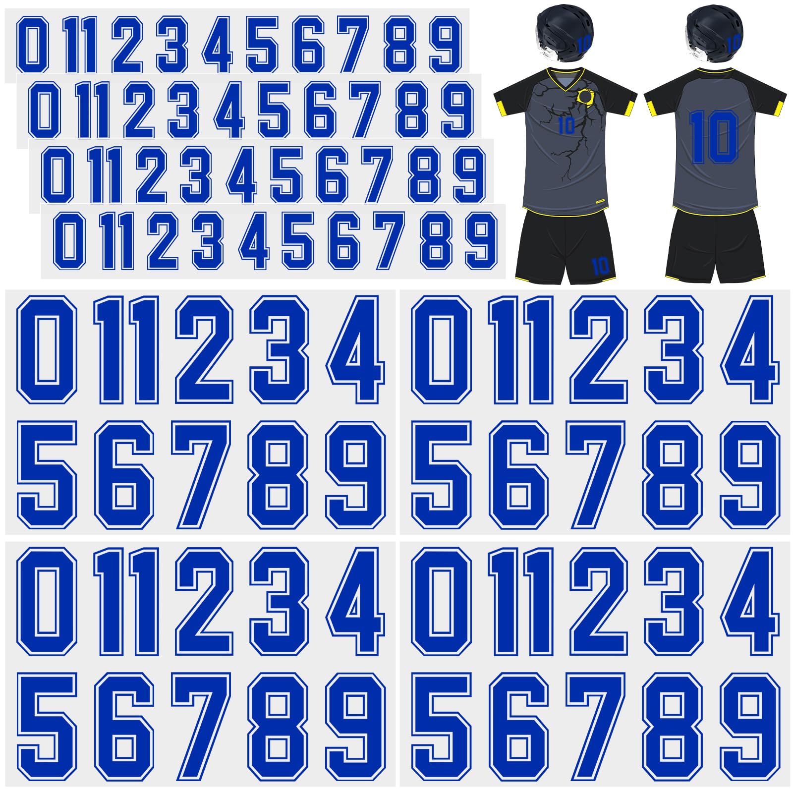 Photo 1 of (used)(please see all images) Glenmal 88 Sheets 968 Pcs Iron on Numbers for Jersey T-Shirt Heat Transfer Numbers 0-9 for Fabric Clothing