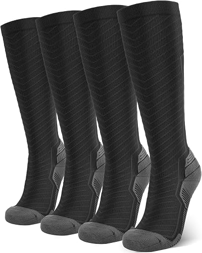 SONORAN Compression Socks 20-30mmHg Women Men Knee High Black Gray S/M