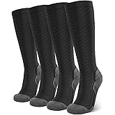Compression Socks for Men & Women (2/4/6 Pairs) 20-30 mmHg Graduated Compression Knee High for Running, Athletic