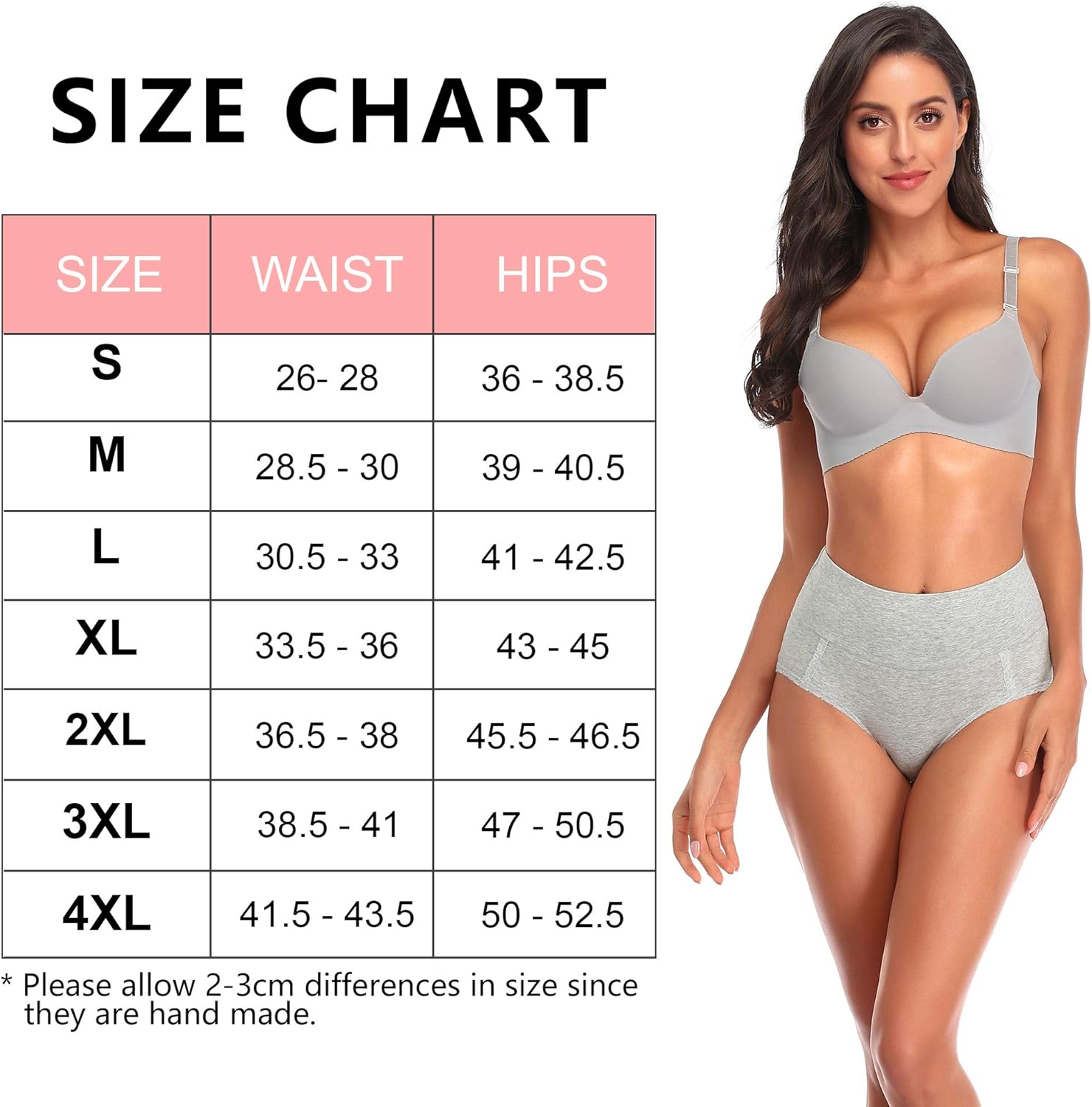 MISSWHO 6-Pack Women's Cotton Underwear, S-4XL High Waisted Full Coverage Comfortable Brief Ladies Underpants Assorted Size at  Women’s Clothing store