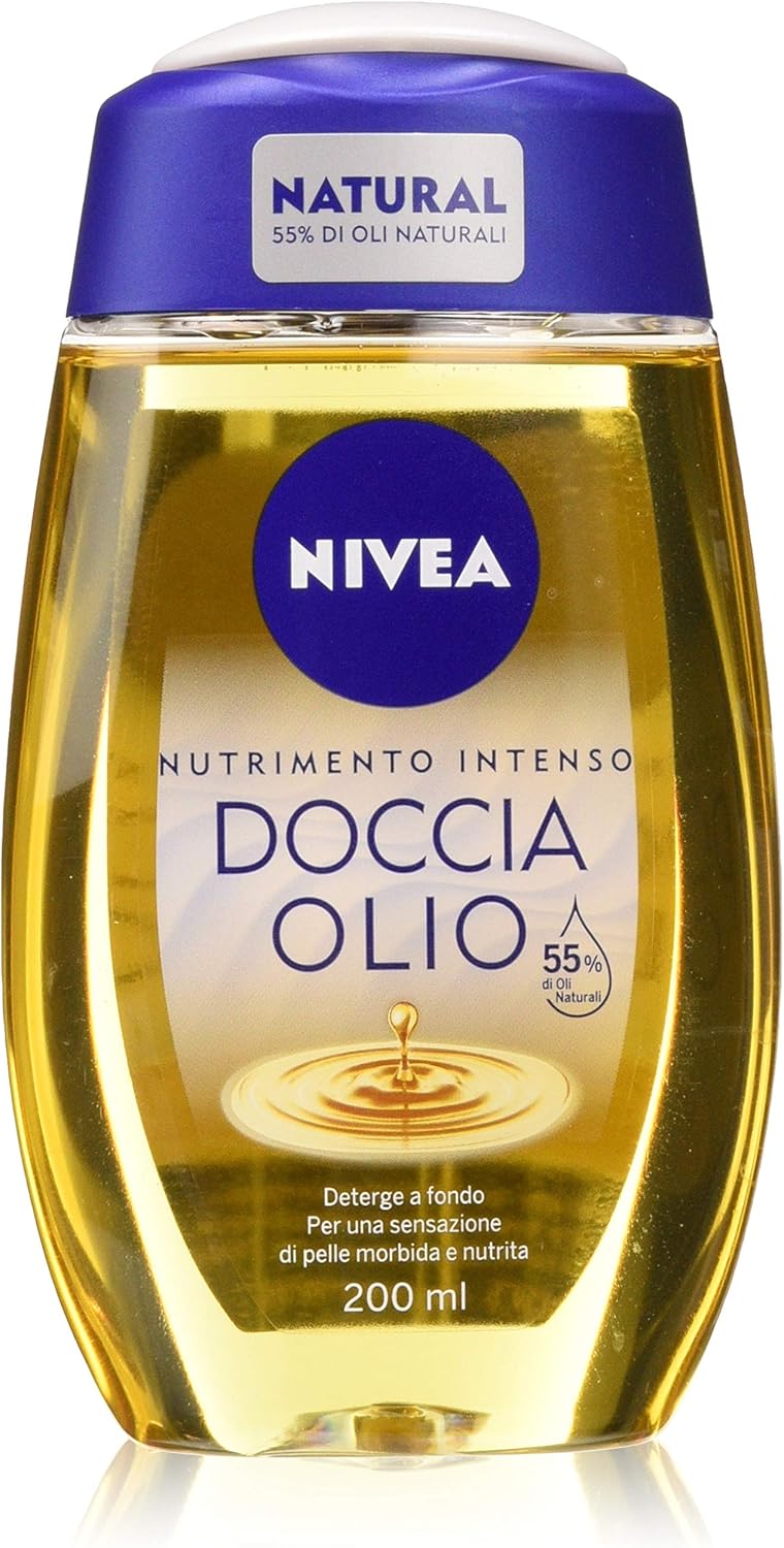 NIVEA Shower Oil Natural Oil Intense Nutrition in Pack of 6 x 200 ml