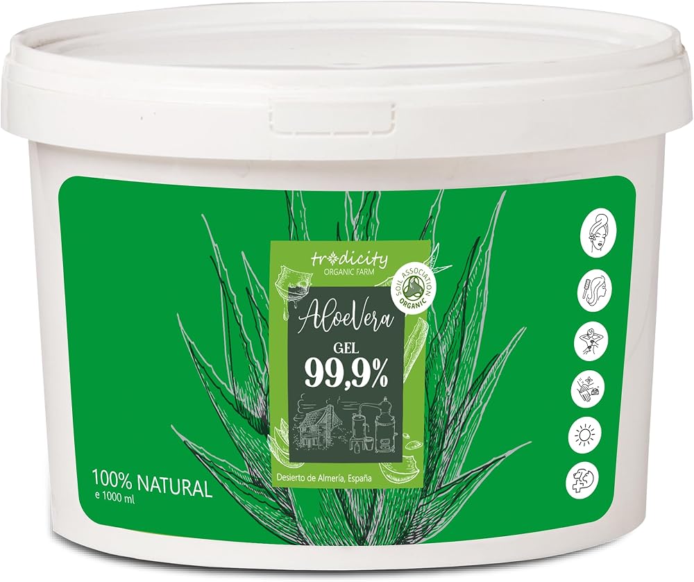 tradicity ORGANIC FARM 100% Pure Aloe Vera Gel 1000ml Firming Moisturiser Face