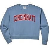 Womens Cincinnati Scarlet Vintage Style Retro Text Comfort Colors Crop Sweatshirt