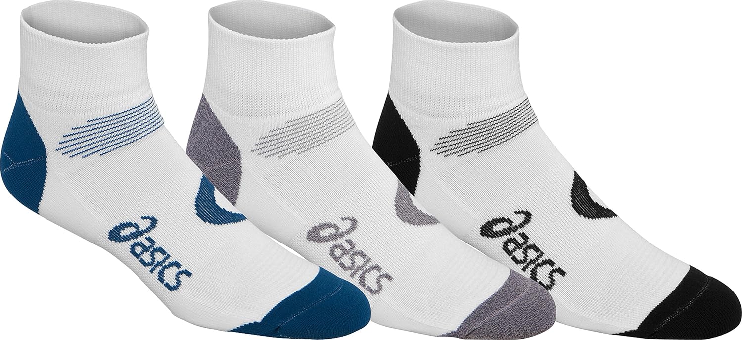 3 Pack ASICS Quick Lyte Cushion Quarter Running Socks ASICS Sports