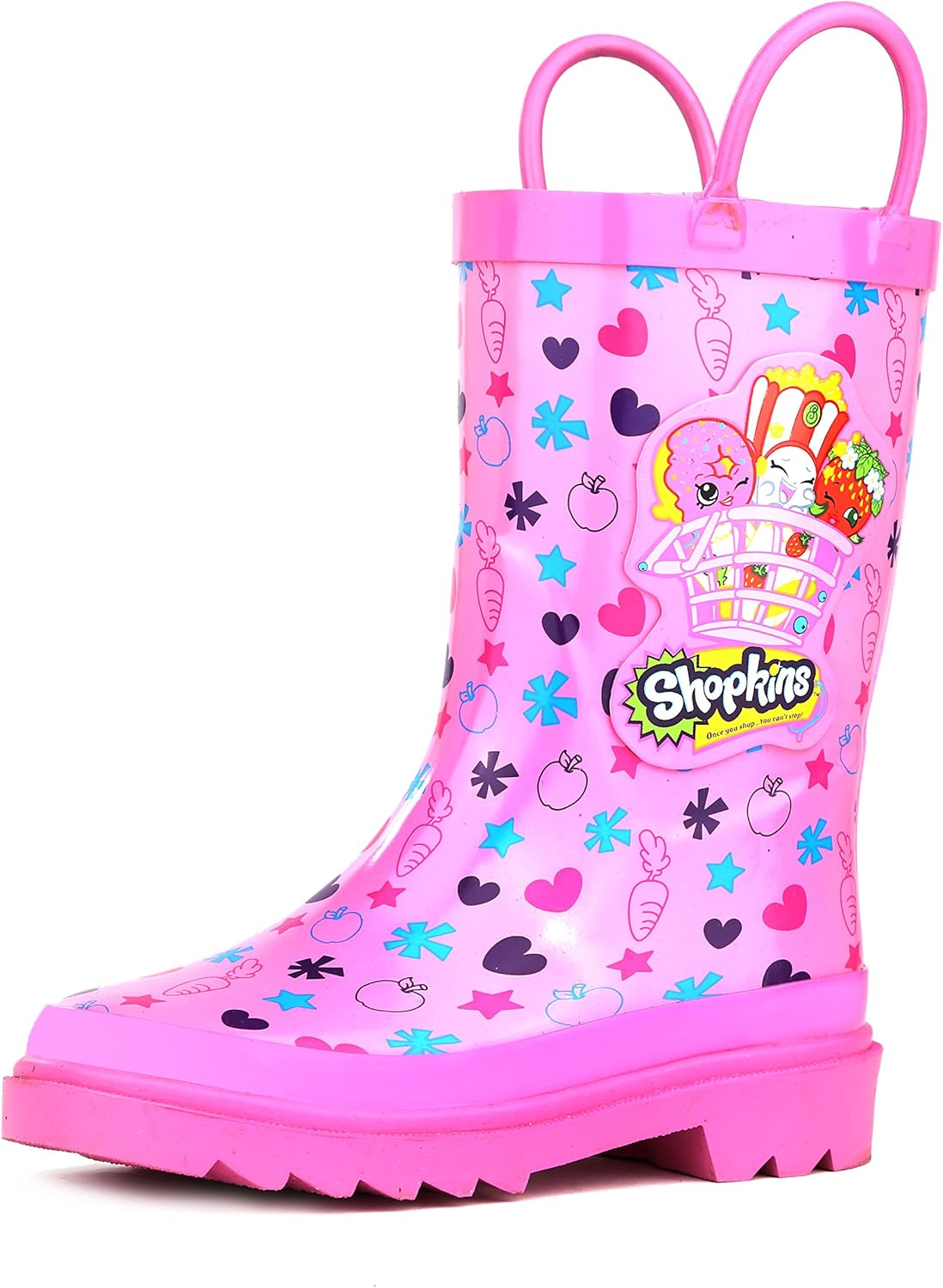 Shopkins Girl's Pink Rain Boots Size 2 Little Kid Boots