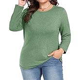 HLTPRO Long Sleeve Shirts for Women - Plus Size Workout Athletic Yoga Casual Crewneck Oversized Trendy Tops for Gym