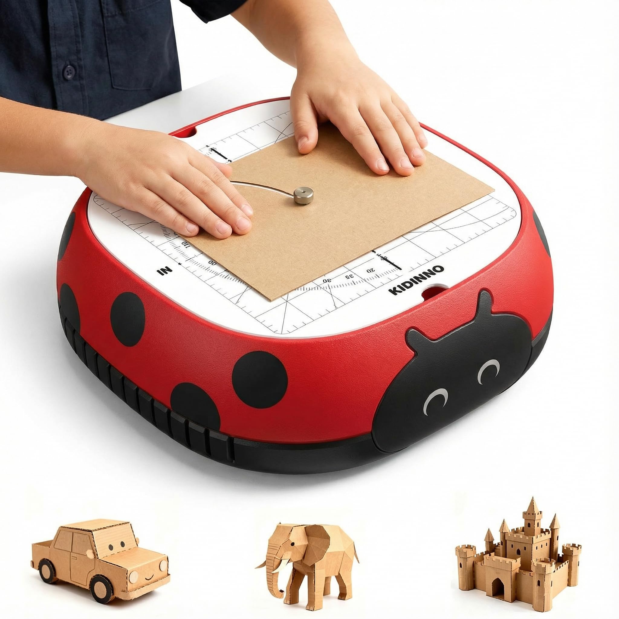 Photo 1 of KIDINNO Safe Power Cardboard Cutter for Kids, STEM + STEAM Educational Toy for Boys and Girls Ages 5+, Upcycled Tool for DIY Cardboard Projects, Engineering & Creativity