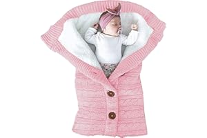 XMWEALTHY Unisex Infant Swaddle Blankets Soft Thick Fleece Knit Baby Girls Boys Stroller Wraps (Light Pink)