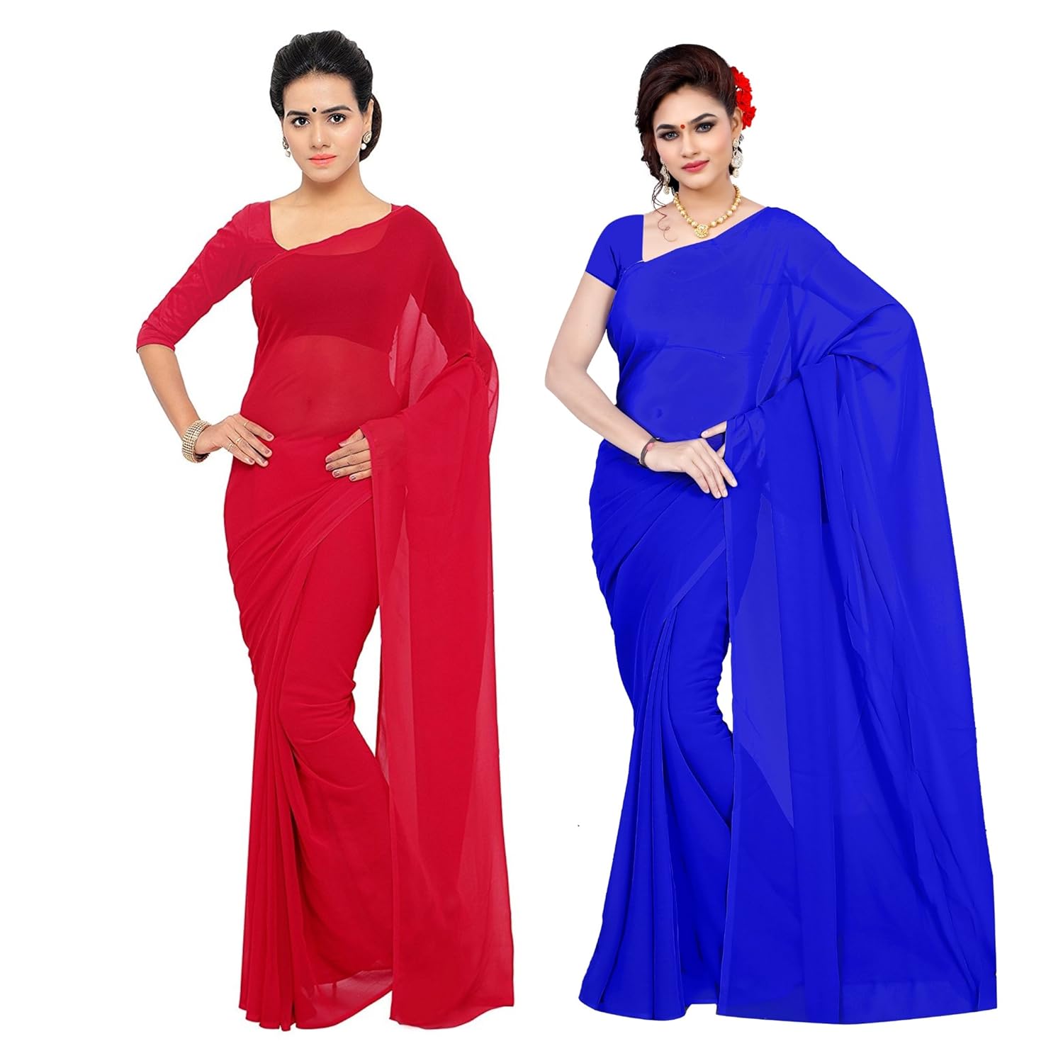 Plain saree amazon Clearance