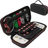 ButterFox Carrying Case for Hori Split Pad Compact, 20 Game Slot Holders (18 Physical + 2 digital), Compatible with Both Regular Switch and Swith OLED - Black