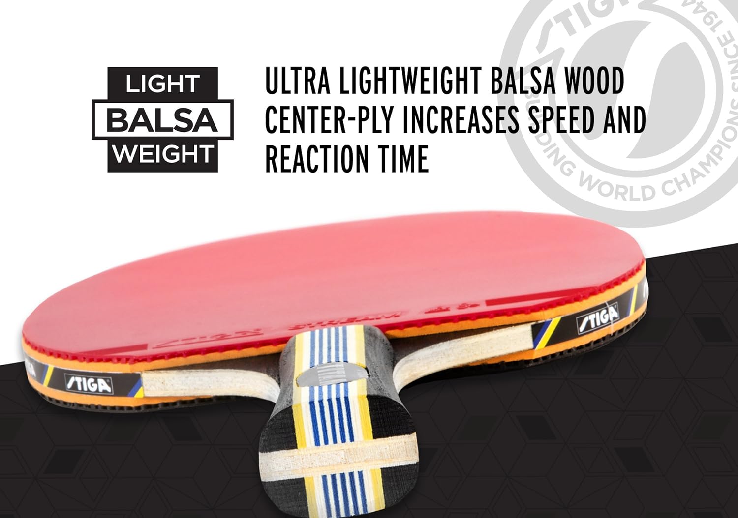 STIGA Tournament-Quality Titan Table Tennis Racket with Crystal Technology to Harden Blade for Increased Speed, 2mm Sponge and Concave Italian Composite Handle : Ping Pong Paddle : Sports & Outdoors