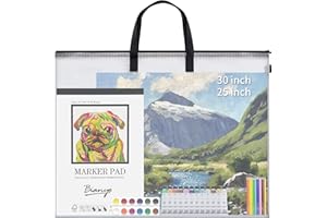 YOPCDJ 30x25 inches Extra-Large Art Portfolio Bag, Portfolio Folder for Artwork with Handle, Zippered Storage Folder for Poster, Scrapbook, Keepsake and Bulletin Board