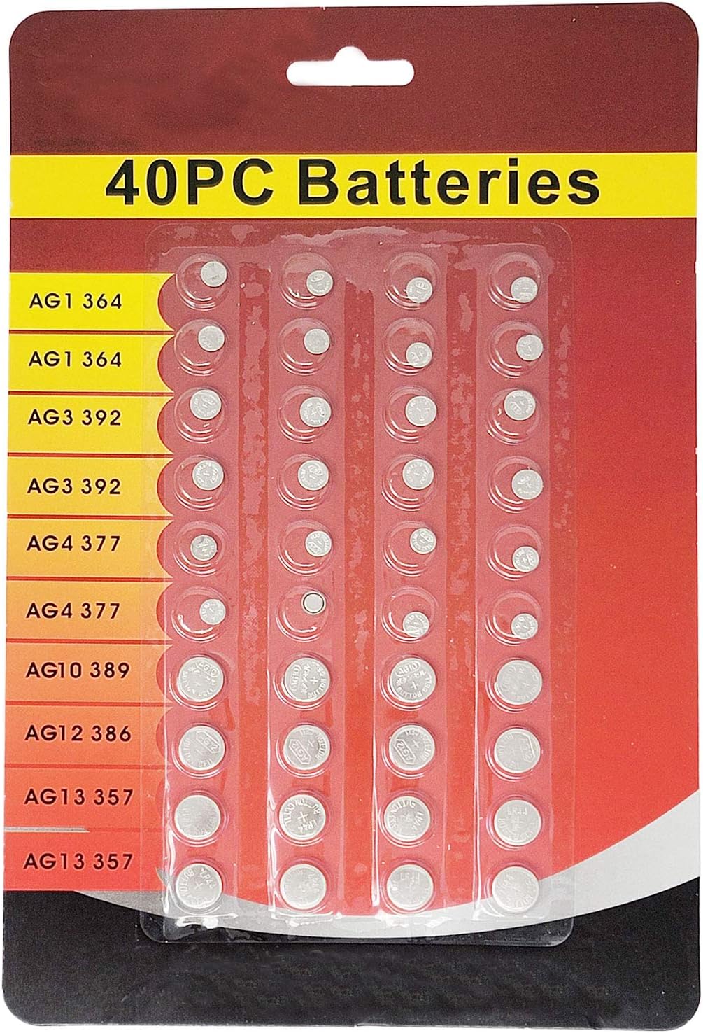 40-Pack High Power Assorted Button Cell Battery Kit: Home Improvement