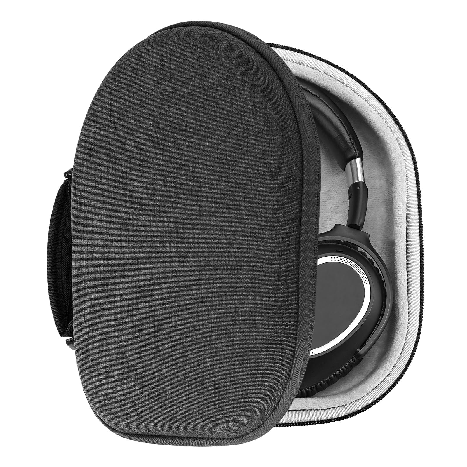 Geekria Shield Headphones Case Compatible with Sony WH-1000XM5, Bose QC Ultra II/Ultra, Soundcore Q20i and More, Replacement Hard Shell Travel Carrying Bag with Cable Storage (Dark Grey)