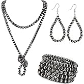 MOZAKA Western Jewelry Set for Women Including Vintage Navajo Pearl Necklace Western Style Navajo Pearl Earring and Bracelets