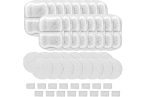 UFITAR 16 Sets Replacement Filters-Dog Water Fountain Filters for Large Dogs, Pet Water Filters Compatible with oneisall 7L/230oz/1.8G Stainless Steel Dog Fountain