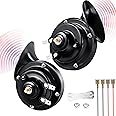 Car Horn,Ouffun 12V 300DB Super Loud Horns,Waterproof Dual Truck Horns,Electric Snail Horns Auto Horn Universal Fit Kit Replacement for Cars,Motorcycles,Trucks,Trains and Boats (2 PCS),Black (H-01-B)