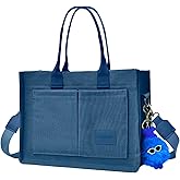 Canvas Tote Bag for Women With Pockets, Laptop Work Crossbody Purses Everything Shoulder Tote Bag Everyday Satchel Handbags