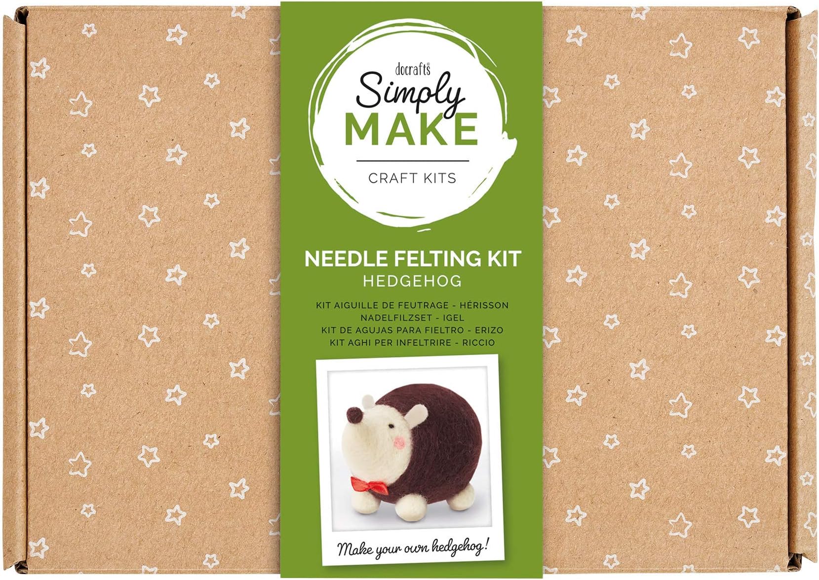 Simply Make, DSM 106015, Needle Felting Kit, Create Your Own Felted Hedgehog by docrafts