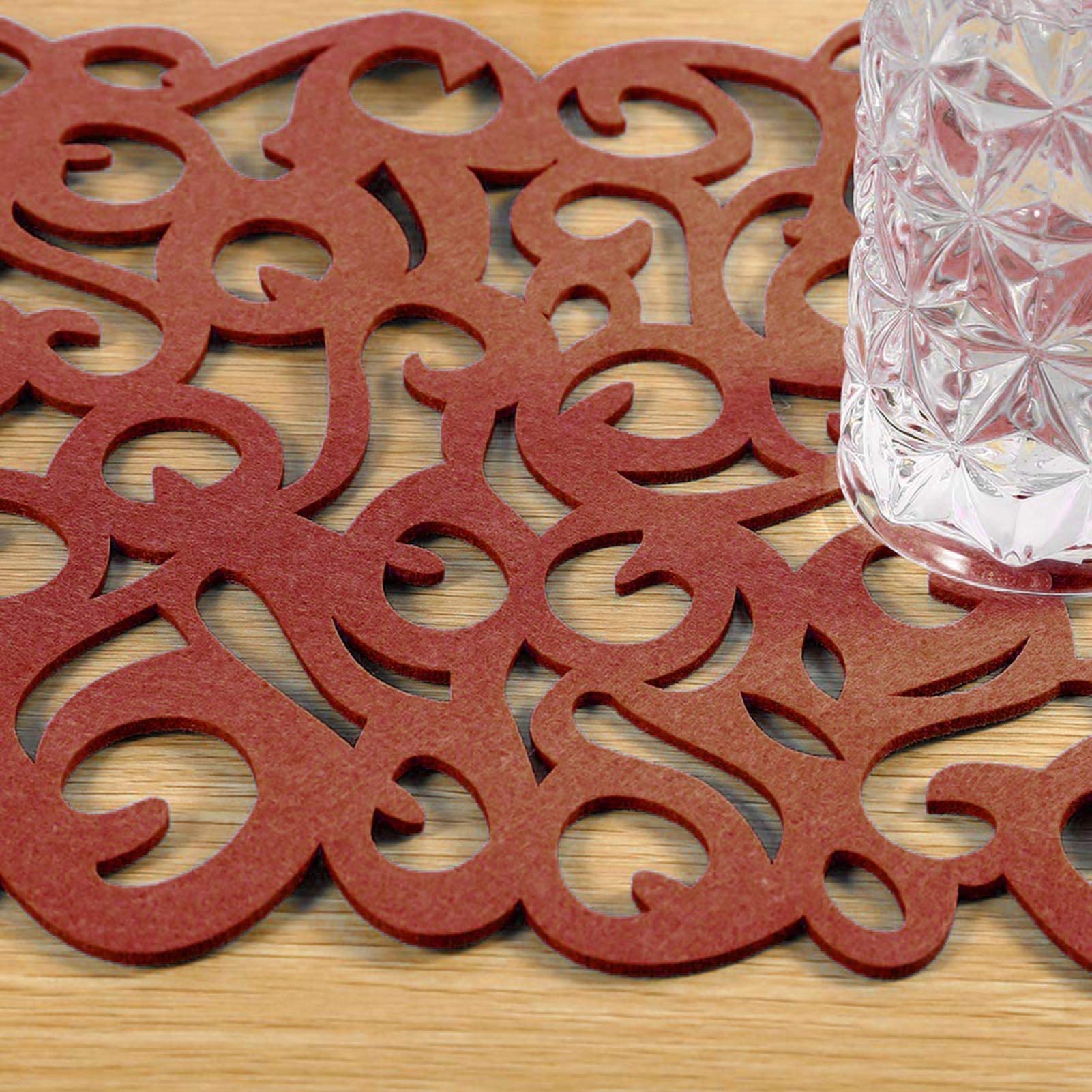 Rectangle Felt Table Runner Table Placemats Table Mats Household Decorations New Dinner Table Buffet Weddings Parties(Light Coffee)