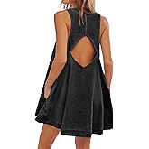 TBETNE Women’s Denim Dress Summer Casual Sleeveless Jean Mini Dresses with Pockets