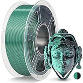JAYO Silk Dual Color PLA Filament 1.75mm Black-Green 1.1kg, Shiny Gradient Dual-Tone PLA, High Gloss Finish, Easy to Print, Layer Concealing, Fits for Most FDM 3D Printers