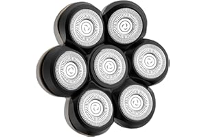 WYKLAUS 7 Blades Head Shaver Replacement Heads, Shaver Blade Heads Replacement for Electric Razor for Men