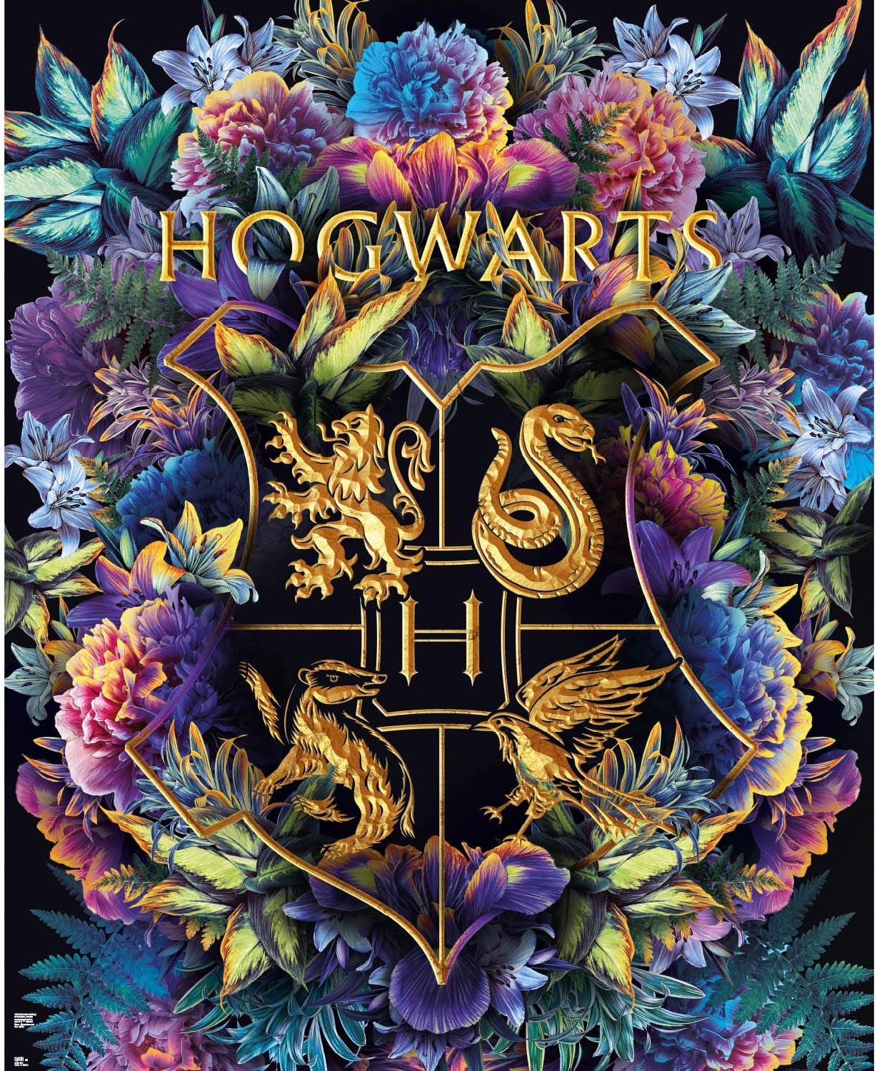 Paladone 1000 Piece Jigsaw Puzzle, Harry Potter Puzzle with Floral Design