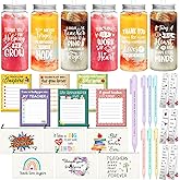 SiliFine 36 Pcs Teacher Appreciation Gift Set Back to School Best Teacher Gifts for Women 6 Set Thank You Tumbler with Lids Straws Makeup Bags Ballpoints Sticky Notepads Bookmark Pendant