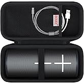 BOVKE Hard Carrying Case for Ultimate Ears MEGABOOM 4/3 Portable Waterproof Bluetooth Speaker, UE MEGABOOM 4 Travel Holder with Mesh Pocket for Charging Cables, Black
