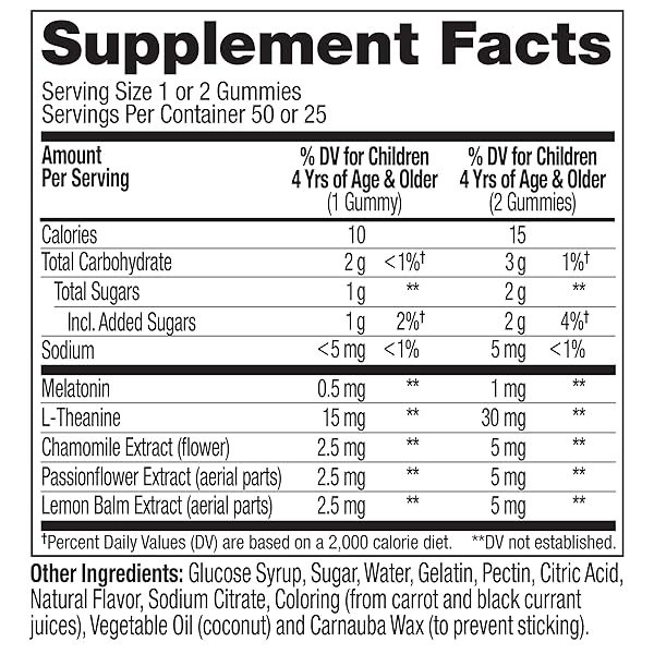OLLY KIDS SLEEP GUMMY, 0.5MG MELATONIN, L THEANINE, CHAMOMILE, AND LEMON BALM, CHILDRENS CHEWABLE SUPPLEMENT, RASPBERRY – 50 COUNT
