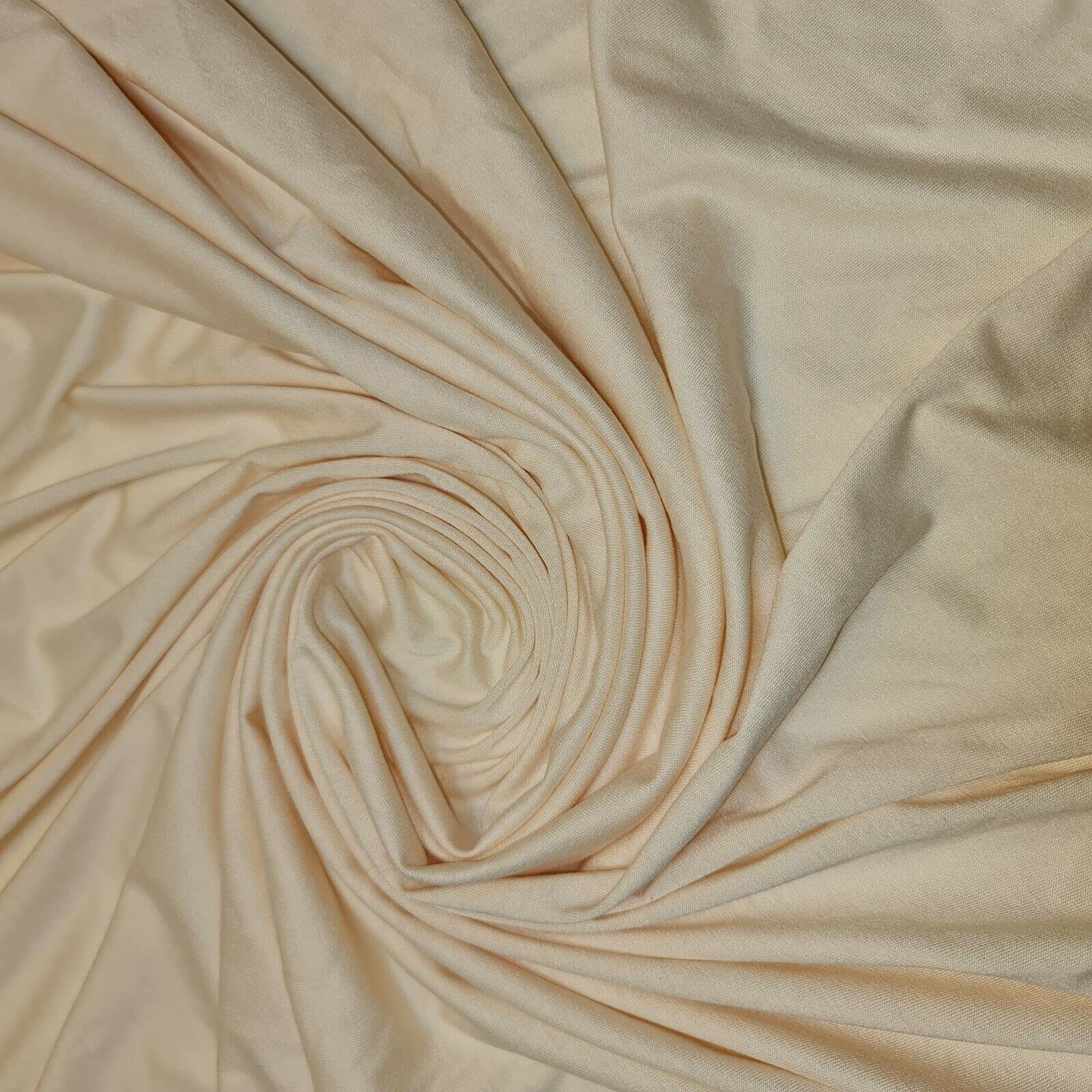 Soft Plain Cotton Jersey Stretch Knit T Shirt Baby Grow Craft Fabric Material 58" - 150 cm Wide Sold As 1 Meter Pre - Cut Lengths (Light Peach)