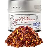 Gustus Vitae | Crushed Red Pepper Flakes | Natural Gourmet Chili Spice | Premium Chili Flake Seasoning | Natural Spice Blend | Non GMO | No Fillers | Made in USA | Magnetic Tin | Red Cayenne Pepper