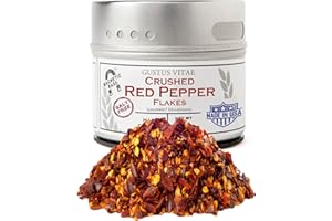 Crushed Red Pepper Flakes | Gourmet Spice | All Natural, Non GMO | Artisanal Seasoning | Handmade, Small Batch | Made in USA | Magnetic Tin | GLP-1 Friendly | Ultra Premium | Gustus Vitae | #77