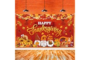 TOKCOUSUN Happy Thanksgiving Banner,Large 71"X45" Fall Party Thanksgiving Backdrop Banner Decorations Thanksgiving Turkey Maple Leaf Pumpkin Happy Fall Y'All Decor Autumn Harvest Festival Party Supplie
