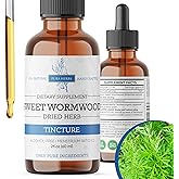 Organic Sweet Wormwood Liquid Drops - Natural Parasite Cleanse and Gut Detox Support for Adults - Vegan, Alcohol-Free, Made in USA, 2 Fl Oz