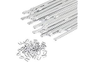 EUSTREER 30 Pcs 1/4'' x 13.7Inch Spiral Steel Boning for Sewing Corset, Corset Boning Precut with 30 Steel Boning Tips Structure and Form (6mm)