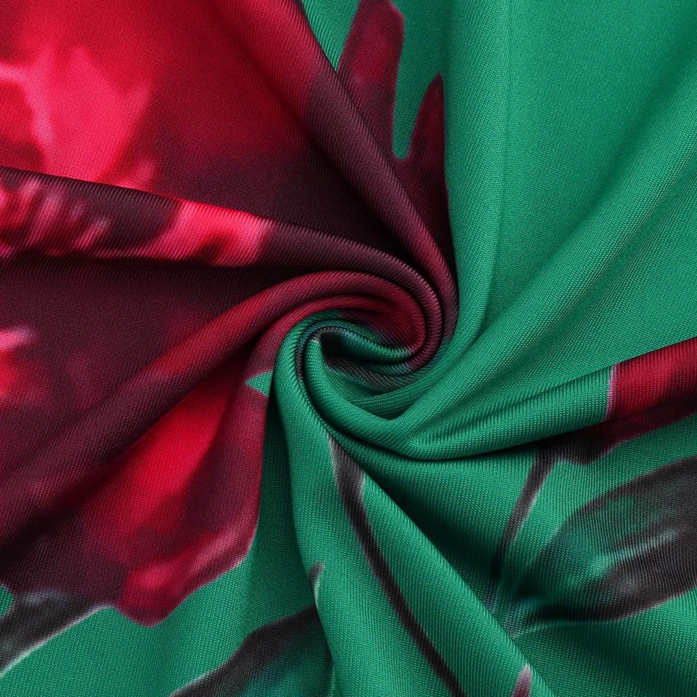 round neck floral printed maxi dress