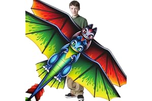 TCVENTS 2 Pack Patriotic Eagle & Dragon Kite for Kids and Adults, Easy to Fly Huge Kites for Kids Ages 4-8 8-12 with 328FT String for Beach Trip Park Birthday Gift Family Outdoor Games and Activities