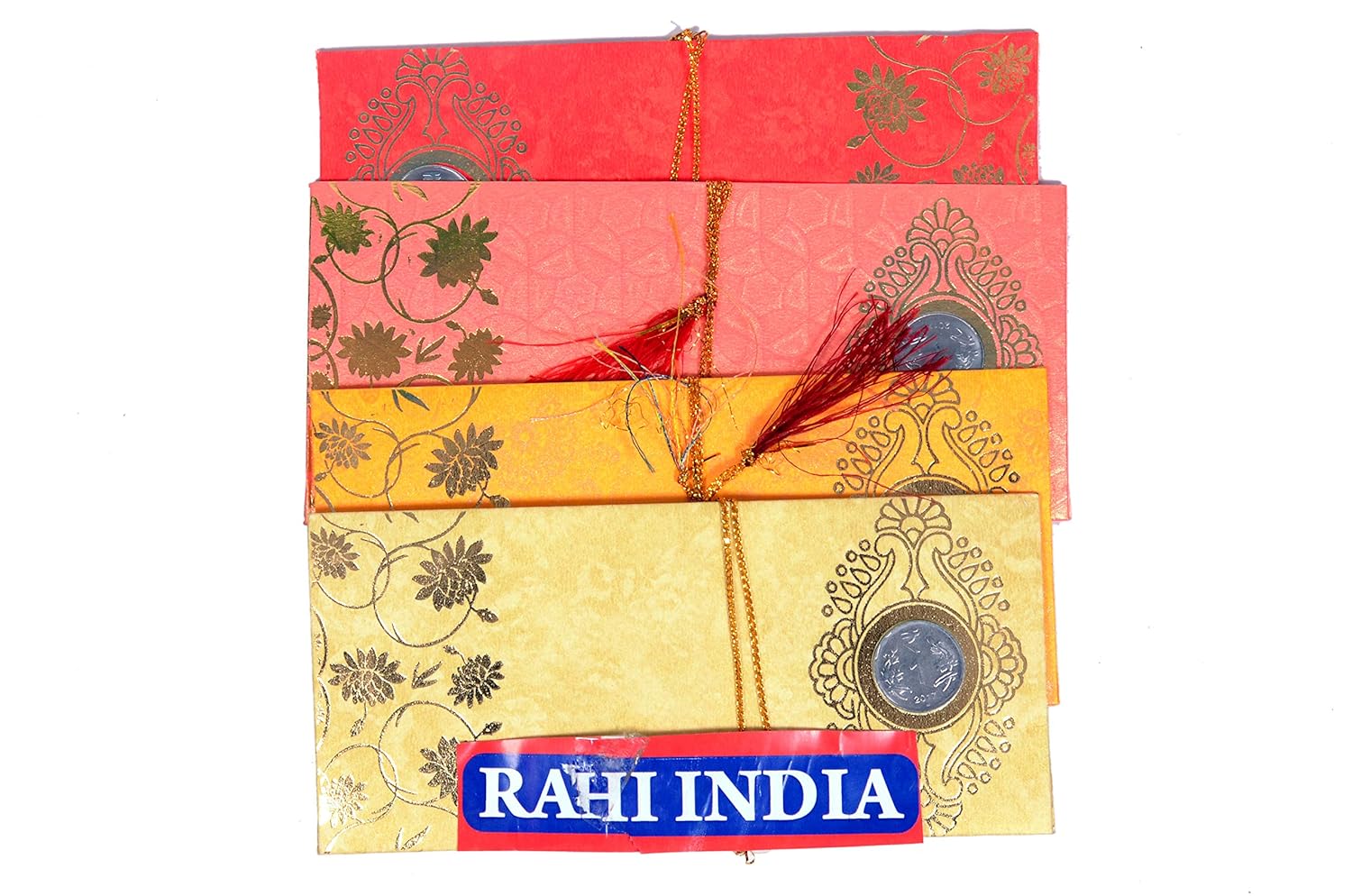 Rahi India 50 Pcs Wedding Gift Envelope with One Rupee Coin, Money Cover, Cash Cover, Shagun