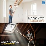 TDBS Window Pole Opener and Loft Ladder Pole 118cm Smooth Wood Hook view 8