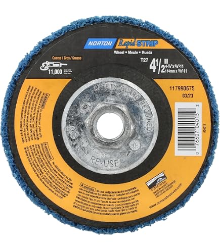 Norton 07660704015 6 Pack Rapid Strip Non-Woven Grinding Wheel, 4